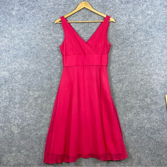 J. Crew Dresses & Skirts - J Crew 100% Silk Sophia Dress Size 6 Fuchsia Pink Crepe Chiffon‎ Party Event